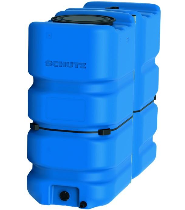 Cuve aérienne polyéthylène avec bandage stockage d´eau potable Aquablock XL 2400 litres HxLxP = 1950x790x1850mmTrou d´homme 490 mm, couvercle plat