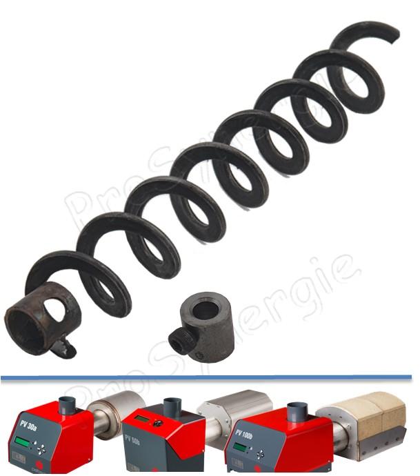 Vis d´alimentation interne Ø55/8 Long. 250mm avec douille de connexion pour brûleur PV 20/30/50