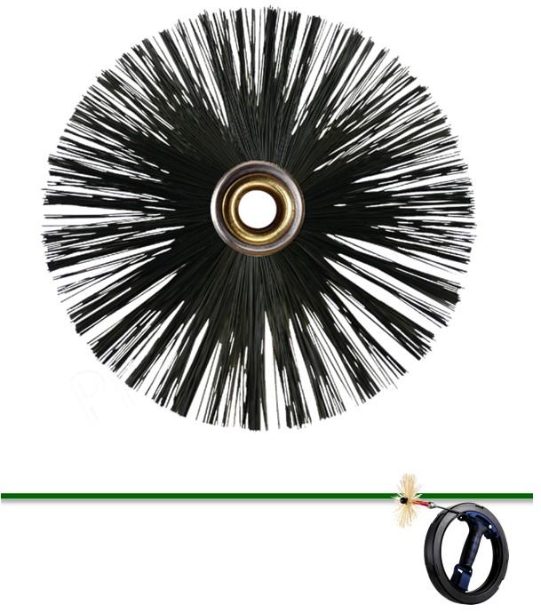 Hérisson plat Ø 80 à 125 mm (trou Ø 6 mm) avec fils en nylon (ramonage conduit de poêle et VMC)