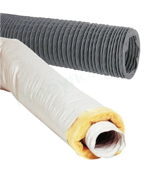 Filet de 6 ou 10 mètres Gaine VMC souple PVC avec ou sans isolant ép 25 ou 50 mm - Ventilation et conduit d´air