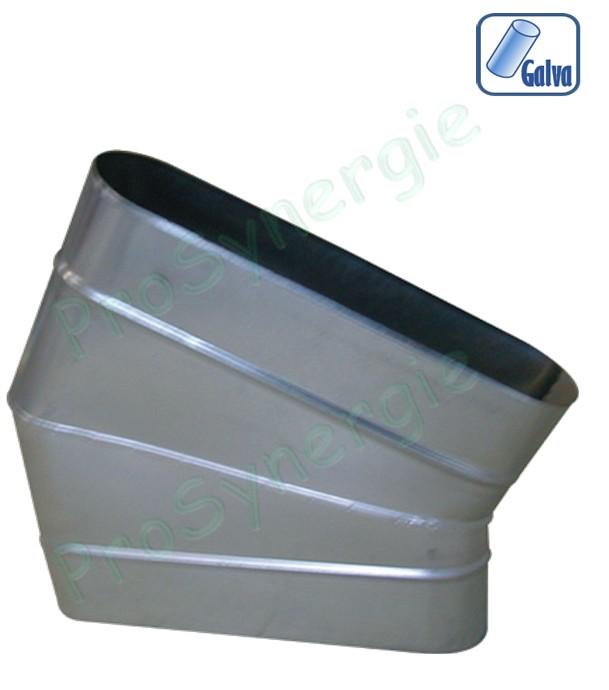 CHO30 - Coude 30° horizontal oblong acier galvanisé hauteur de 8 à 52 cm (équivalence Ø 160 à 800 mm)