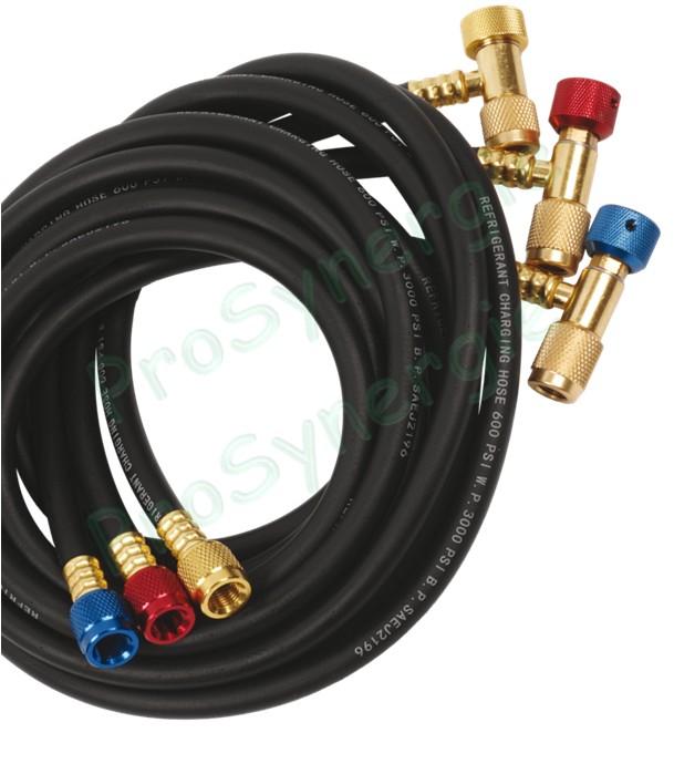 Jeu de 3 Flexibles SafeSeal longueur 1800 mm avec vanne et valve Shreader