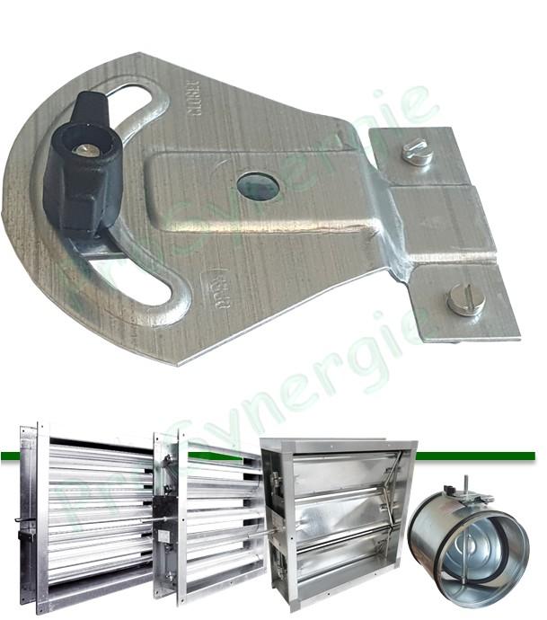 Commande manuelle pour registre rectangulaire et circulaire