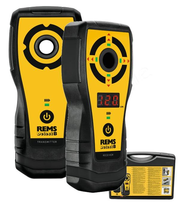 REMS Detect B Set - Localisateur électronique professionnel pour l'alignement des points d'entrée et de sortie des perçages traversants avec affichage de l'épaisseur du matériau