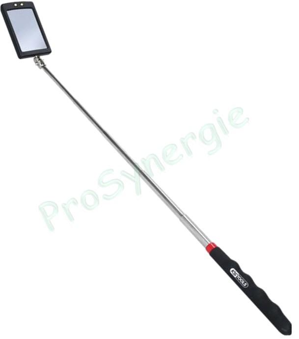 Miroir d’inspection télescopique 28 à 85 cm et orientable avec éclairage LED