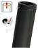 Kit S/Rampant - Conduit cheminée Isolé (Duoten) hauteur utile 1,445 mètres Int./Ext. = Inox 304 / (I 304 ou Galva) laqué noir (RAL9005) - Øint/ext 150/200mm