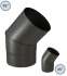 Kit raccordement 2x 45° Email Noir Mat télescopique (hauteur réglable de 1.33 à 1.83 mètres) dessus de poêle Ø 153 mm sur conduit existant plafond