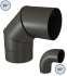 Kit raccordement Email Noir Mat arrière de poêle sur conduit existant mur - Ø 139 mm