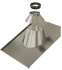 Solin Inox pour conduit Duoten Ø int/ext Ø  130/180 Avec bavette d´étanchéité Brune pente de toit 5 à 30° + collet et joint d´étanchéité