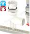 Kit PP Flexible Mural Ø  80 mm  (Terminal + Étoile de centrage + Adaptateur + Coude 87° + Support)