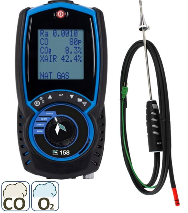 Analyseur de combustion Kane 158 - Cellule CO 2.000 ppm - Bluetooth + sonde + chargeur