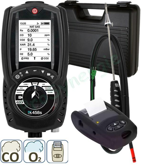 Analyseur de combustion Kane458SKitPro 10000ppm + sonde + Imprimante + chargeur