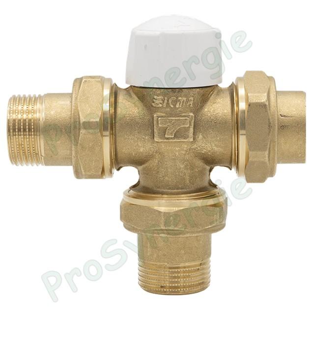 301 - Vanne de mélange relève de température (à piston) 3 voies + 3 raccords démontables ØM 1