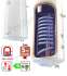 Chauffe eau sanitaire mixte Vertical Mural 100 litres (résistance électrique blindé 230V + échangeur chauffage) + kit accessoires (vase sanitaire 8 litres, groupe de sécurité, régulation et fixation)