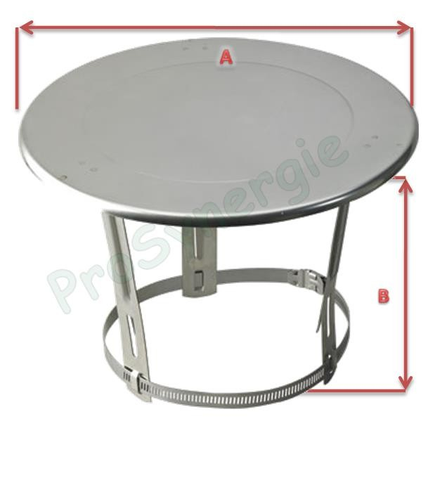 Chapeau plat Inox N°4 - pour Ø 230 à 250 mm