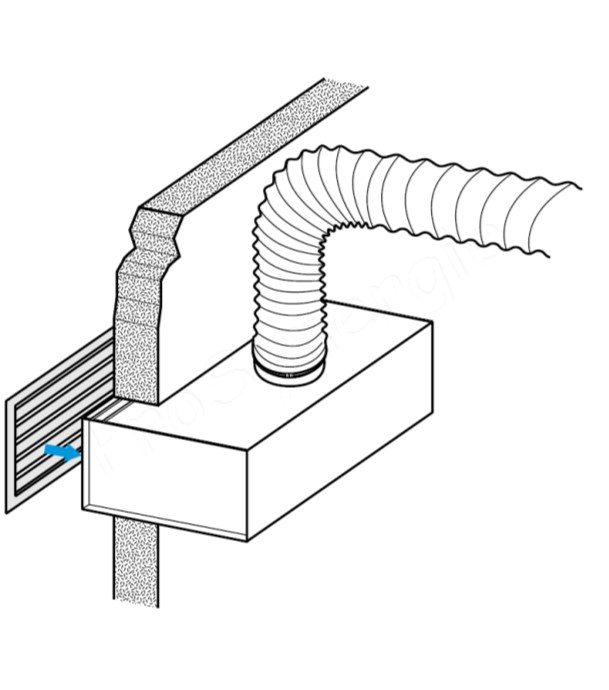 PGCH N - Plénum acier galva Non isolé, pour grille GADD/GASD d´encastrement LxH  = 700x150, raccordement larétal Ø250, Profondeur 400