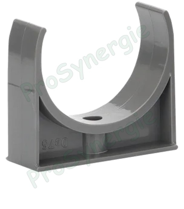 Colliers de serrage PVC gris Lyre Ø 75mm embase large plate