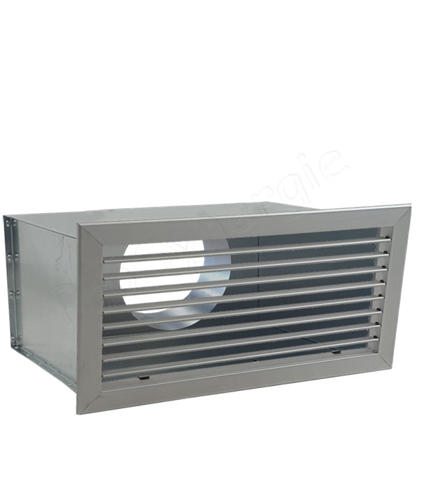 PGCV N - Plénum acier galva Non isolé, pour grille GADD/GASD d´encastrement LxH  = 400x400, raccordement arrière Ø315, Profondeur 150