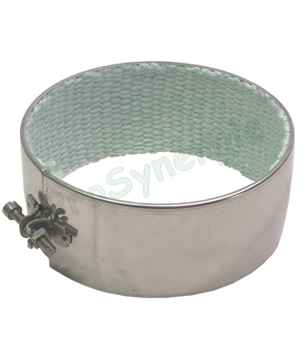 Bague décorative inox large (65mm) et bombée (+ isolant) pour masquer l´emboitement du conduit de fumée Ø 153 mm