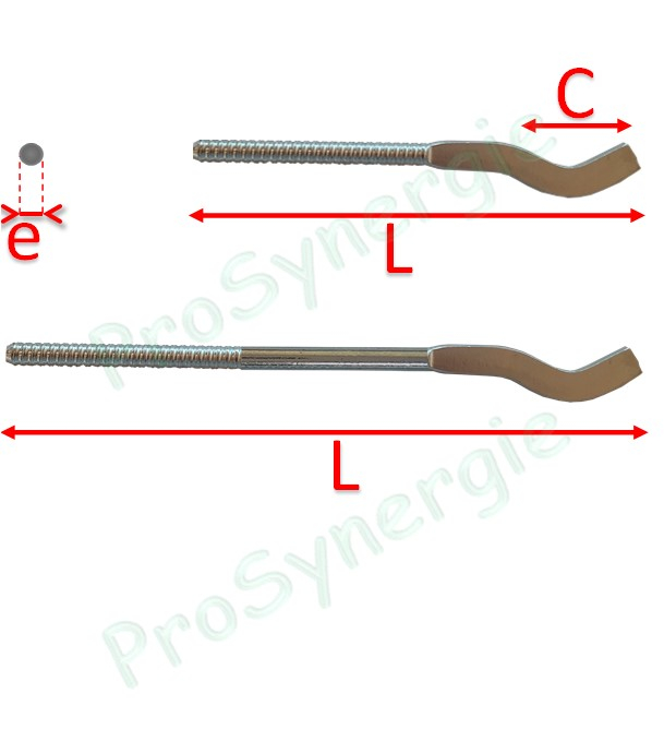 Paire de Supports à visser Applati Galva pour radiateurs Aluminium - Ø 7 mm - Lg 170 mm