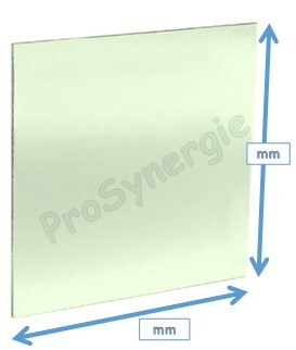 Vitre en plexiglass brisable 154 x 154 mm (avec faiblesse rainure en croix) pour coffret de sécurité  sous verre dormant 