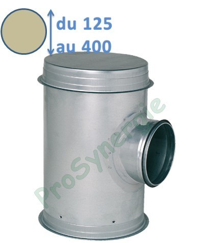CP - 2A Caisson Piquage Accoustique / Aéraulique Galva à Joint - ØA 250  mm / ØB  355 mm