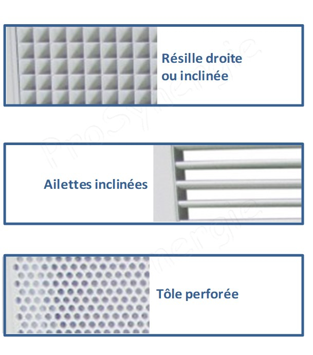 GRSI FC - Grille de reprise d´air à porte-filtre sur charnières, dimension 594x594 mm, à résille inclinée, couleur Blanc mat RAL 9010