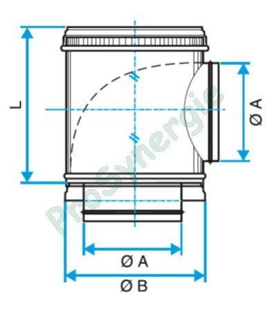 CP - Caisson Piquage  Galva à Joint - ØA 160  mm / ØB  250 mm