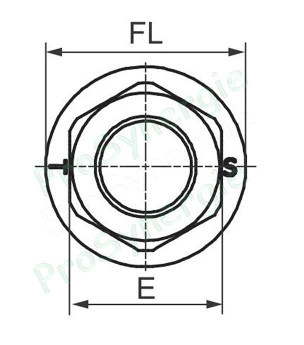 Réduction radiateur Blanc M Droit Ø 1´´1/4 (33/42) - F Ø 3/4´´ (20/27) - Ø Collerette 56 mm