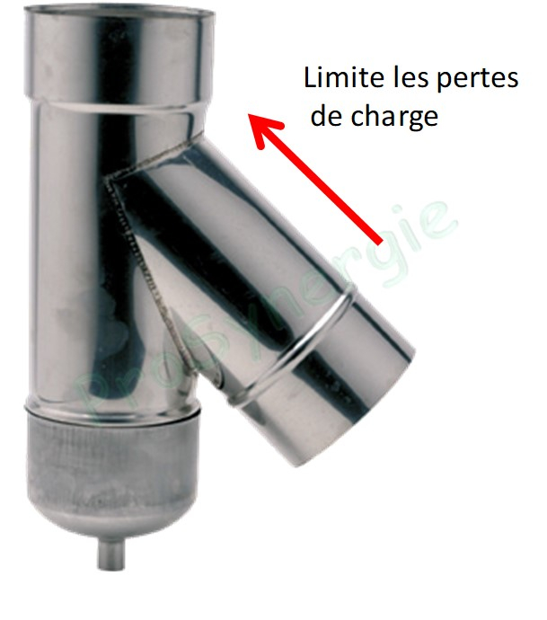 Té de tubage à 135° avec purge - Pour tubage Ø 300/364 (Attention Spécial TenLiss) - Inox 316 - Piquage Mâle Ø 300 mm