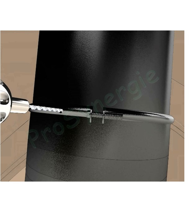 Tuyau de poêle coulissant (dans autre tuyau +bague blocage) acier 0,7mm émaillé noir mat Ø 130mm longueur 50cm (de 6 à 36cm utile)
