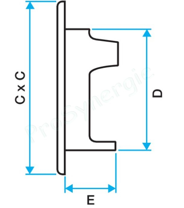 GES - Grille extérieure sable (149x116x38mm) - Raccordement Ø125mm