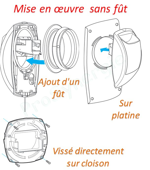 Bouche Autoréglable Bap´SI simple débit - Raccordement sans Fût - Débit 15m³/h