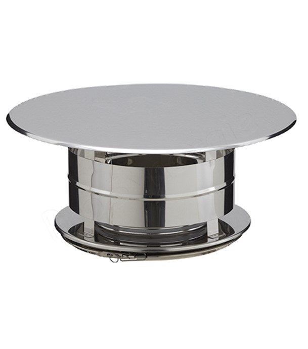 Chapeau Inox Aspirateur pour conduit isolé Øint/ext 150/200mm - Noir mat : RAL 9019