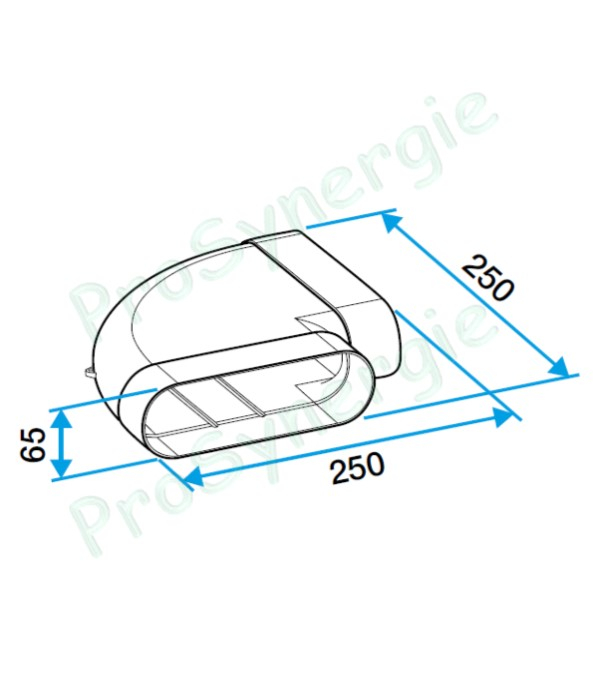 Coude 90° Horizontal Minigaine Aldes - Ventilation (VMC) - Section 60 x 200 mm