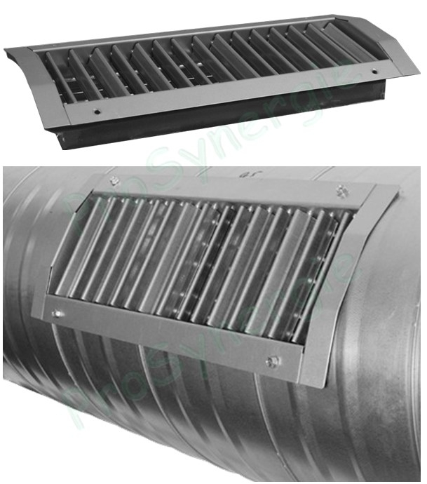 GCDD - Grille de diffusion double déflexion pour conduits Ø 315 à 900 mm - Hauteur 125 mm - Longueur  625 mm - Acier peint RAL9003
