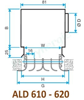 ALD624  - Diffuseur à fente - Longueur  900 mm - Finition blanc