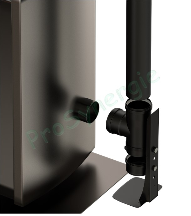 Support au sol réglable (18 à 52cm) pour Tuyau Email Pellet Ø 80 mm