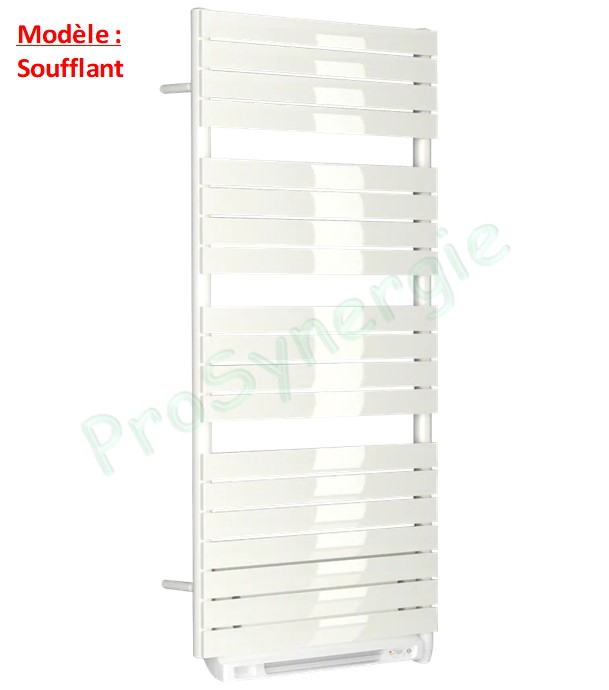 Hita - Sèche serviette (RAL 9016) chauffage central mixte (élec.) HxL = 930x600mm - Puissance = 558W (élec. 500W)