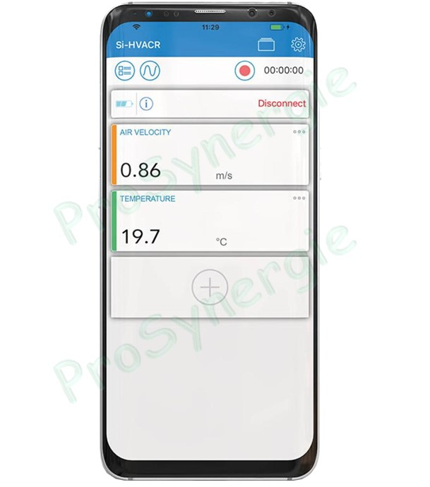 Thermo-anémomètre à hélice Si-VV3 avec sonde hélice de 80 mm de diamètre