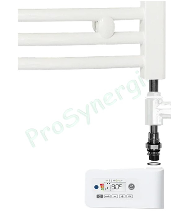 Kit résistance électrique (radiateur sèche serviette) 750 W régulation digital programmable + mode boost -  finition Blanc