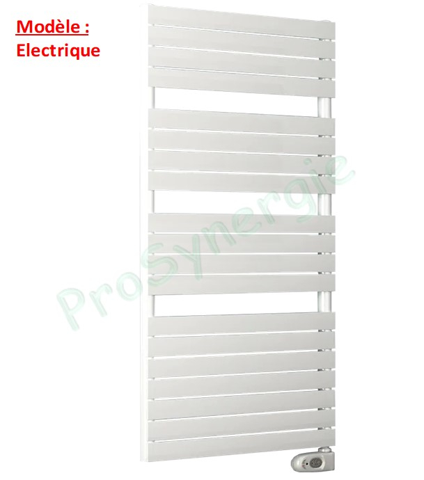Hita - Sèche serviette (RAL 9010) chauffage central mixte (élec. soufflant) HxL = 1707x500mm - Puissance = 100W (élec. 1000W)