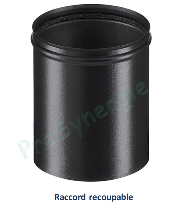 Efficience - Adaptateur de buse pour conduit de fumée 150, vers buse de générateur de chauffage 150 mm, Hauteur 120 mm couleur noir, RAL 9034