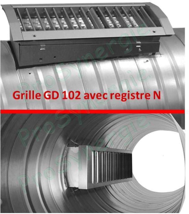REIZ - Registre pour grille de diffusion d´air sur conduits circulaires pour conduits - Hauteur 125 mm - Longueur 1225 mm