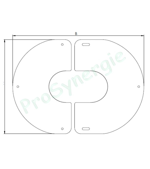 Plaque de Finition Ronde 30° à 45° Pour conduit isolé Øext 180mm - Laqué Noir
