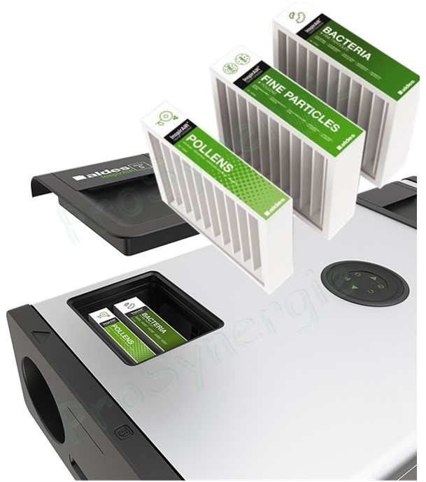 VMC Double-Flux et purification d´air Aldes InspirAIR® Side SC150 Premium Gauche
