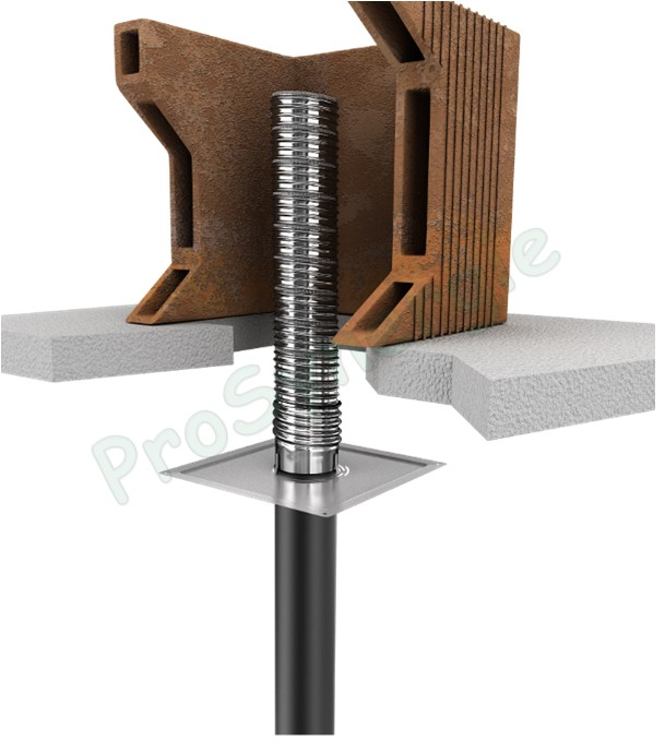 Adaptateur à visser INOX pour flexible Øint/ext 150/156mm - Ø 80mm Mâle