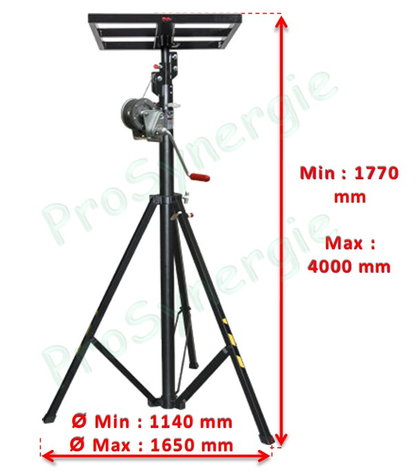 Lève charge Climatisation pour unité extérieure - Hauteur max 4m - Charge max 100 kg