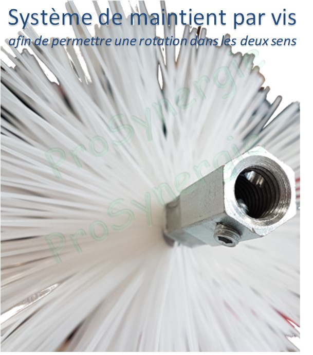Brosse combinée pour entretien réseau ventilation Ø 630 et Ø 8000 mm (12 x 175)