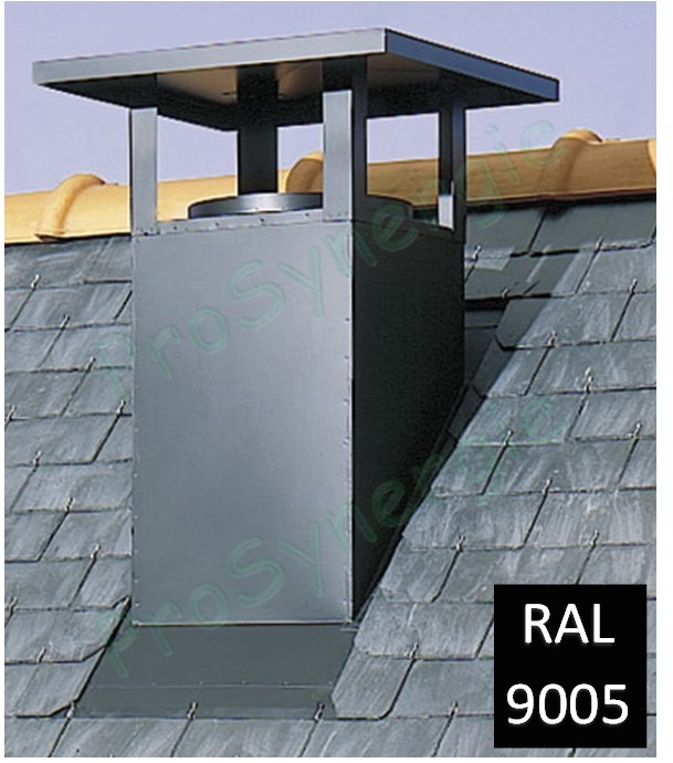 STD - Sortie de toit esthétique Ø 200 et 315 mm - Tuile RAL 8004 - Avec embase 370x370 mm